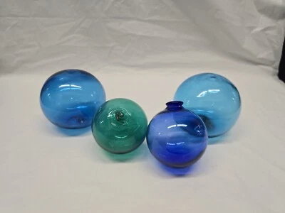 Blenko bolas de cristal estilo cristal flotadores de pesca azul Foto 1 de 4