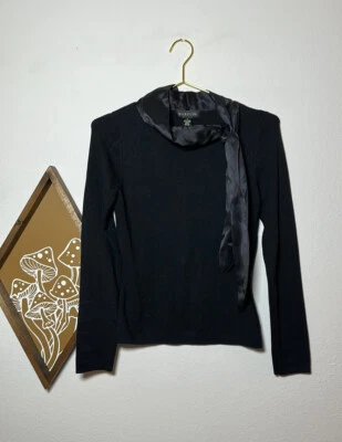 Blusa de punto de seda negra manga larga Harold’s talla S Foto 1 de 4