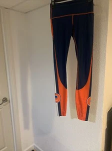 Womans Colorado Threads Medium Leggings Navy Orange Stretch Preowned - Picture 1 of 9