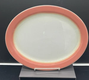 Shenango Oval Platter Plate Pink Airbrush 11 3/4" Restaurant Ware China 1965 VTG - Picture 1 of 7