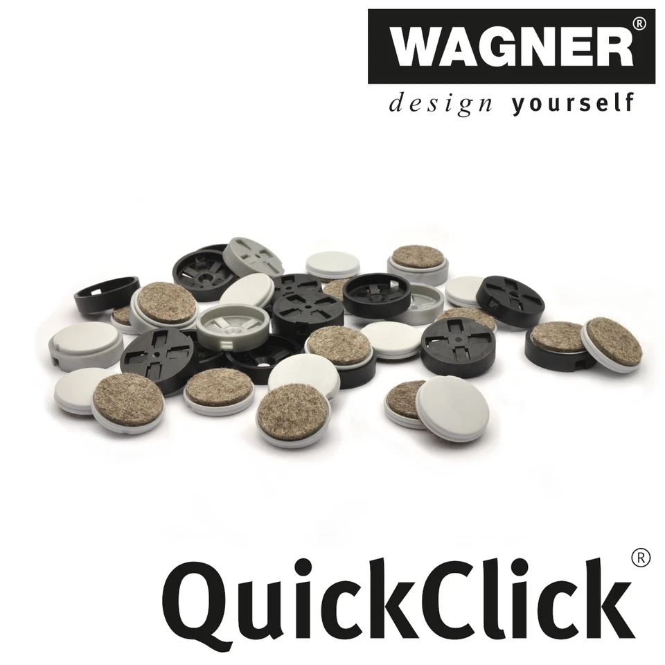 WAGNER Möbelgleiter Stuhlgleiter Filzgleiter 8er-Set QuickClick Ersatzgleiter - Bild 1 von 4