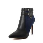Fashion Retro Thin High Heels Buckle Strap Rivets Ankle Boots Plus Size Women Wi