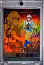 JUSTIN HERBERT 2020 ILLUSIONS ORANGE Non AUTO ROOKIE CARD RC REFRACTOR SP MINT!