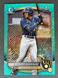 2025 Bowman - Chrome Prospects - Yophery Rodriguez - 1st Aqua Shimmer 017/125 - Picture 1 of 2