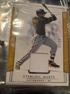 starling marte 2019 panini national treasures jersey #’d 27/99 - Picture 1 of 2
