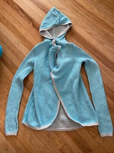 Ivivva Lululemon Athletica Wrap Hooded Sweater Girls Size 12, Blue Gray EUC - Picture 1 of 7