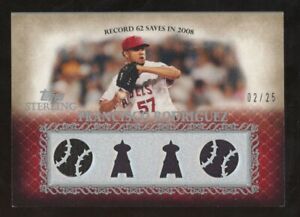 2009 Topps Sterling Francisco Rodriguez Angels Game-Worn Quad Jersey 2/25
