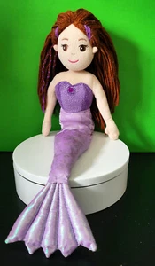 Aurora 17” Mermaid Purple Sparkle with Brown Hair Plush - Picture 1 of 4