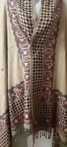 Elegant Evening Shawl Stole Scarf Wrap Embroidery Paisley Birthday Xmas gift-A - Picture 1 of 4