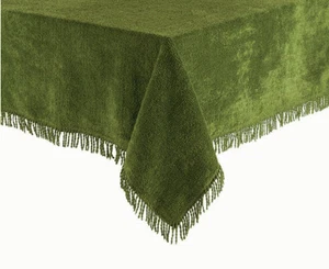 TRADITIONELLE TISCHDECKE RUND 137cm (54") Chenille Tischdecke Kerzendocht Stil - Bild 1 von 13