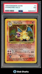 1999 POKEMON BASE SET UNLIMITED #4/102 CHARIZARD RARE HOLO PSA 7 - Picture 1 of 4