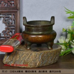 Chinese Antique Bronze Incense Burner Chong Ear Incense Burner - Picture 1 of 1