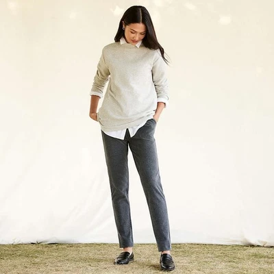 Lands End Womens Sport Knit Pull-On Corduroy Pants M/P Gray Closet Staple - Image 1 of 4