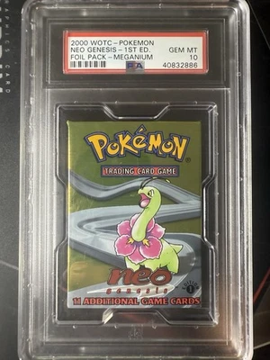 Pokémon TCG 1st Edition Neo Genesis Meganium Booster Pack PSA 10 Holy Grail 🧼 - Image 1 of 2