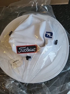 Gorra Titleist Pro V1 FootJoy FJ Tour Aussie ajustable Sun Bucket blanca/azul Foto 1 de 4