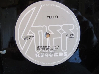 Yello 12" lp you gotta say yes to another excess Vinyl Record 1982 STIFF - Imagem 1 de 4