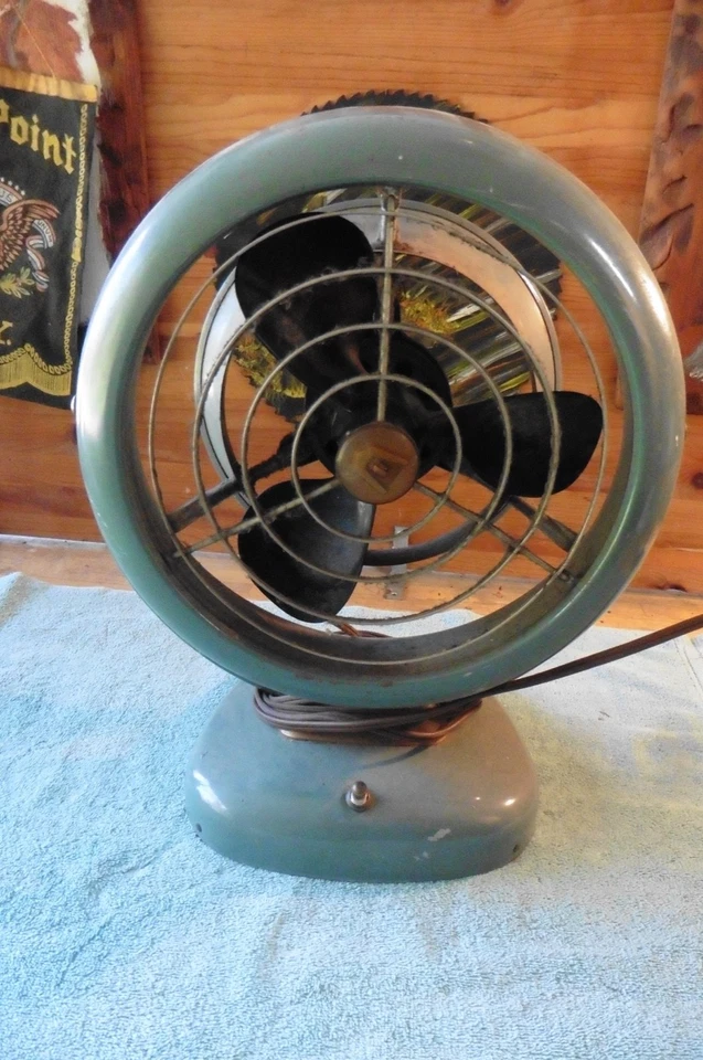 Ventilador de Escritorio VORNADO Azul Metal Años 50 De Colección Modelo B24C1-1 3 Hojas Funciona Antiguo Funciona Foto 1 de 4