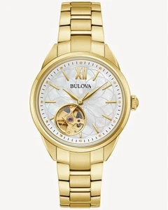 Bulova 97l172 34mm Gold Plated Women's Wristwatch - Picture 1 of 5