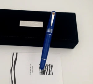 Maita Forensis Numbered Edit. Fountain Pen | Blue Resin, Silver | Made in Italy - Picture 1 of 10