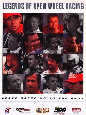 RACING POSTER~Legends of Open Wheel Collage Print Mario Andretti,Bobby Unser New - Image 1 of 4