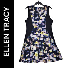 Ellen Tracy Women Multicolored Size XL Sleeveless Fit &flare Career Formal Dress