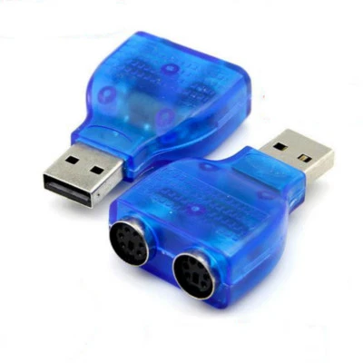 1x PS/2 Male to USB Female Converter Adapter Adaptor For MOUSE KEYBOARD PS2 Blue - Image 1 of 3