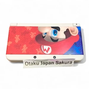 Nintendo New 3DS White Console with Mario Cover Plates Tested JP - Picture 1 of 7