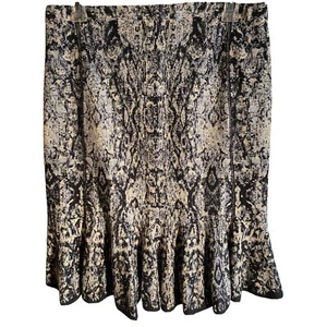 NWT NIC & ZOE Black/Tan Flared Slip On Skirt, Cotton Rayon Blend, Size L - Picture 1 of 7