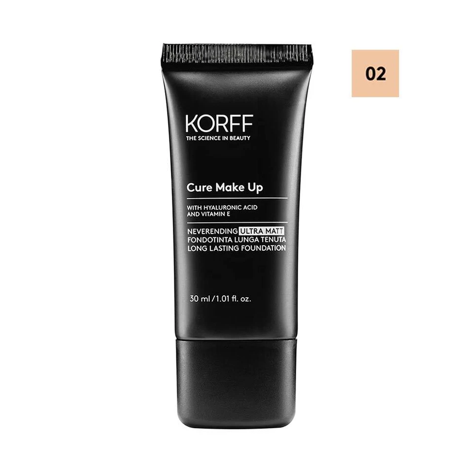 Korff Cure Make Up - Neverending Ultra Matt Fondotinta Lunga Tenuta N. 02, 30ml - Immagine 1 di 1