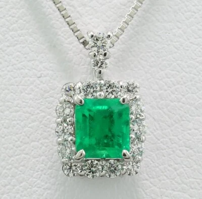 Wert 6000 Euro Smaragd Brillant Collier Kolumbien extra fein 950 Platin Neu - Bild 1 von 4