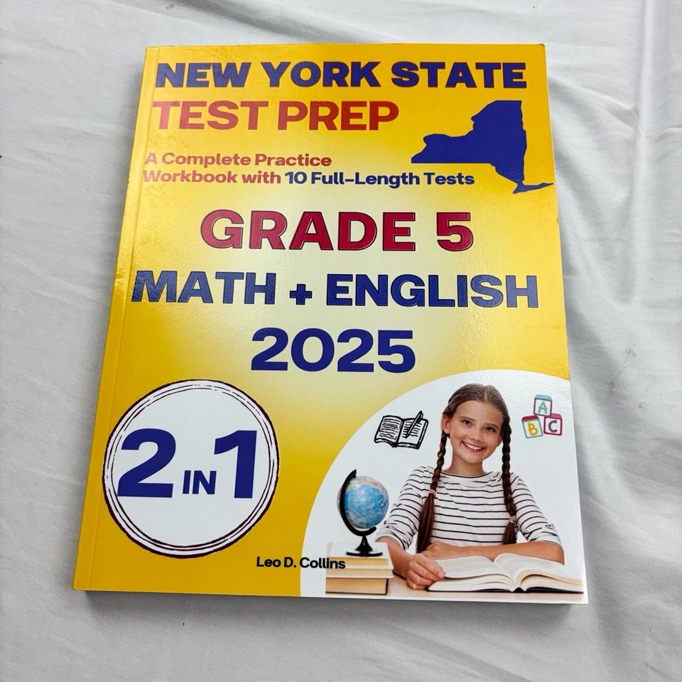 New York State Test Prep Workbook Grade 5 Math And English 2025 2 In 1 10 Tests - Image 1 of 4