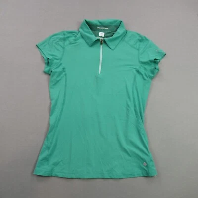 Camisa Columbia Mujer Mediana 1/4 Cremallera Verde Omni-Mecha Elastizada Ligera Foto 1 de 4