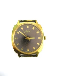 LUCH 2209 Gold plated AU10 men's wrist watch 60 YEARS VLKSM Soviet Union USSR - Picture 1 of 13