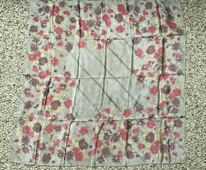 Vintage Vera Neumann Scarf--Brown Pink Purple 25"x26"   #101 - Picture 1 of 3