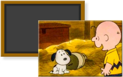 UNBRANDED, CUSTOM MADE Charlie Brown Meets Baby Snoopy Peanuts Image Fridge Magnet 2 x 3 Rigid