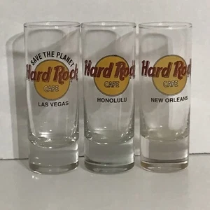 Juego de 3 vasos de chupito Hard Rock Café Nueva Orleans, Las Vegas, Honolulu - Imagen 1 de 1