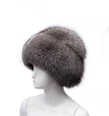 Saga меха благородный стиль подлинный Серебряный лисий мех ручной работы осени зимы шляпа - Изображение 1 из 4