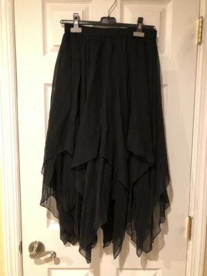 Nueva Falda Oleg Cassini Negra Corbata Seda Negra Saks Fifth Avenue 10 Minorista $230 Foto 1 de 4