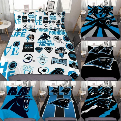 Carolina Panthers 3PCS Bedding Set Soft Bedroom Duvet/Quilt Cover Pillowcases Cover