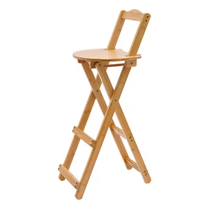 2*Bamboo Folding Bar Stools Kitchen Lightweight, Space-saving, Installation-free - Picture 1 of 18