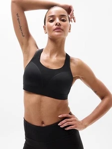 ATHLETA Speed Run High Support Sports Bra 36 DD | Black #599845 NEW - Picture 1 of 5
