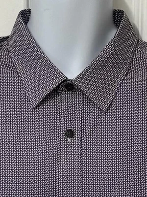 MICHAEL KORS NUEVO SIN ETIQUETAS Blanco y Azul Marino Algodón Geométrico XL Calce Clásico Foto 1 de 4