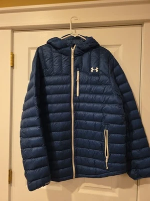 Jaqueta masculina Under Armour Storm com capuz tamanho XL azul solto - Imagem 1 de 4