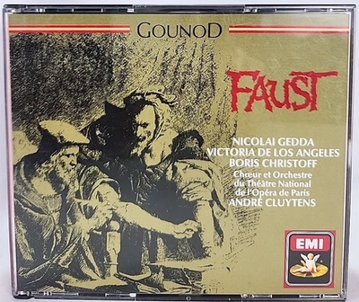 Gounod Faust 3 CD Box Set Gedda De Los Angeles Christoff Gorr Cluytens Opera EMI - Image 1 of 4