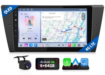 9" Android 13 8Core Car Stereo GPS Radio CarPlay 4G LTE Headunit For BMW E90-E93 - Image 1 of 4