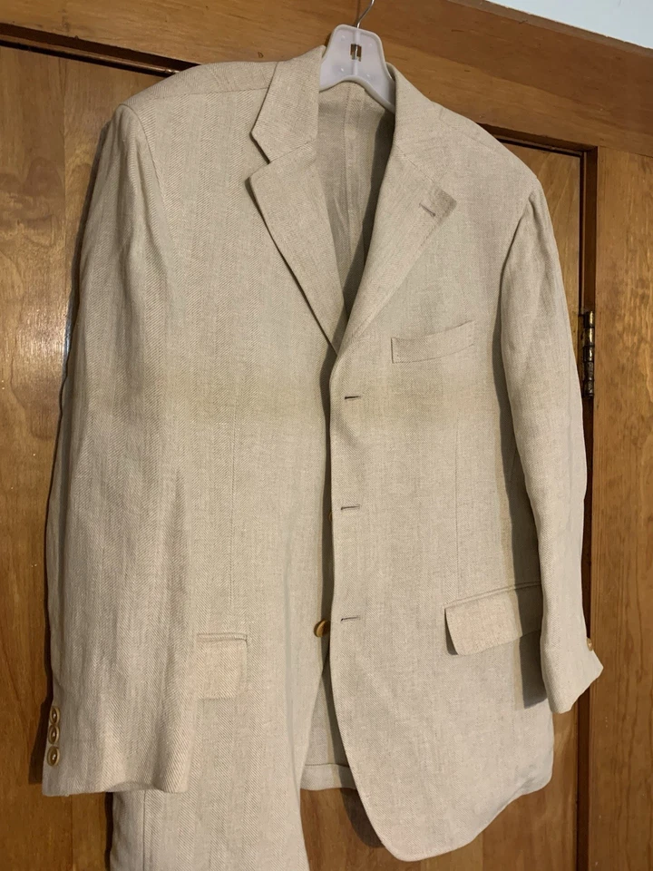 giacca uomo CANTARELLI TAILOR beige linen jacket man 40R - Image 1 of 4