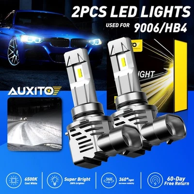 AUXITO 9006 LED Bulbs Headlight Kit Low Beam 6500K Wireless Cool White No Error - Image 1 of 4