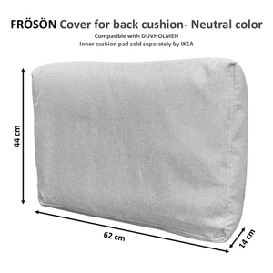 2 x IKEA FROSON Cover for back cushion, outdoor Washable Neutral color, 62x44 cm - Picture 1 of 6