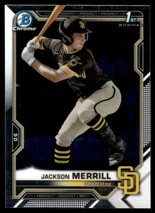 2021 Bowman Draft Chrome Refractor Jackson Merrill San Diego Padres #BDC-119 - Picture 1 of 2