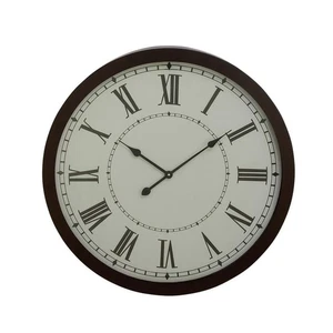 Litton Lane Wall Clock Black Metal Silent Roman Numerals Iron Round Large 30x30" - Picture 1 of 14